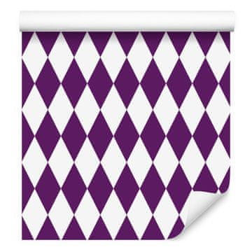 Tapeta Harlequin Diamonds svetlo siva, bela, slivova in vijolična 50x1000 cm