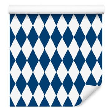 Tapeta Harlequin Diamonds modra, svetlo siva in bela 50x1000 cm