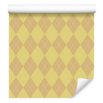 Pastelne diamantne rumene in zlate tapete za dnevno sobo in spalnico 50x1000 cm