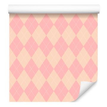 Tapeta Pastel Diamonds v koralni in krem barvi za dnevno sobo in spalnico 50x1000 cm