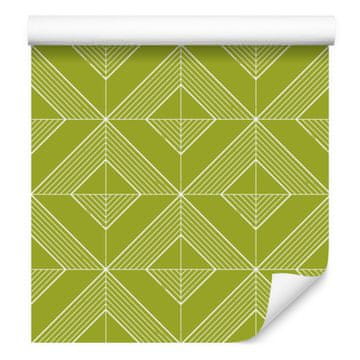 Geometrijska tapeta z rombi rumene barve za dnevno sobo in spalnico 50x1000 cm