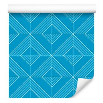 Turkizna tapeta z geometrijskimi diamanti, subtilni detajli 50x1000 cm