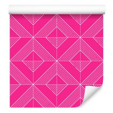 Geometrična tapeta z rombi, vijolično ozadje, vijolična sredina, 50x1000 cm