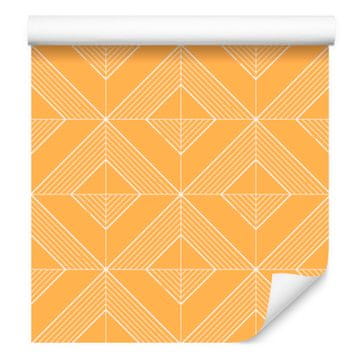 Geometrična tapeta z rombi, kremno ozadje, kremna sredina, 50x1000 cm