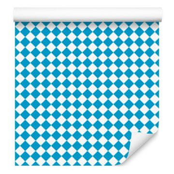 Geometrična tapeta z rombi v celadon, turkizni in beli barvi 50x1000 cm