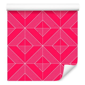 Geometrična tapeta z rožnatimi diamanti za dnevno sobo in spalnico 50x1000 cm