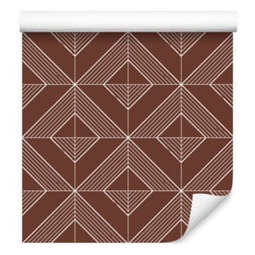 Tapeta z geometrijskim rombom, rjasta in oranžna, 50x1000 cm