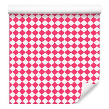 Geometrična tapeta z rombi v pudrasto roza, roza in bela barva 50x1000 cm
