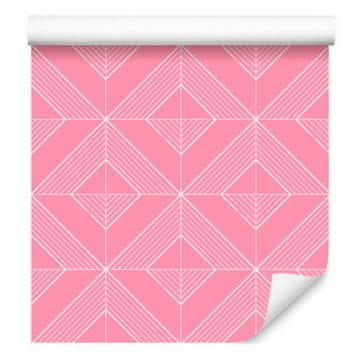 Tapeta geometrijski rombi pudrasto roza, zgornji del pudrasto roza 50x1000 cm