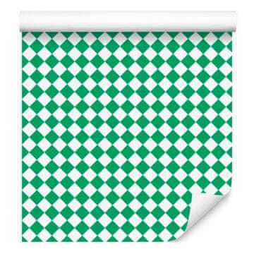 Geometrična tapeta z rombi v modrozeleni in mint barvi za dnevno sobo in spalnico 50x1000 cm