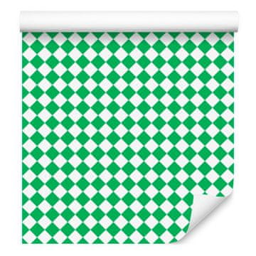 Geometrična tapeta z rombi, mint, zelena in bela 50x1000 cm