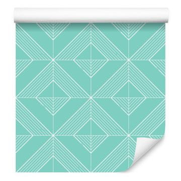 Geometrična tapeta z rombi in meto, metino ozadje 50x1000 cm
