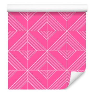 Tapeta z geometrijskimi rombi, mehke oblike, pudrasto roza 50x1000 cm