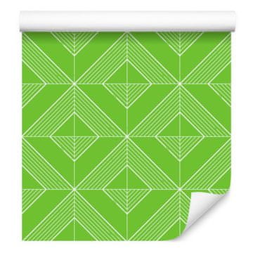 Geometrična tapeta z limetnimi diamanti za dnevno sobo in spalnico 50x1000 cm