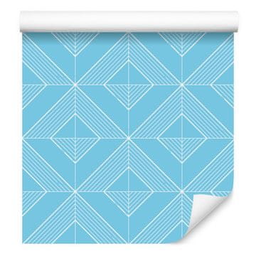 Geometrična tapeta z azurnim rombom, mehke oblike 50x1000 cm
