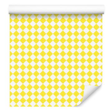 Geometrična tapeta z rombi, krem, rumena in bela, 50x1000 cm