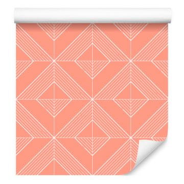 Tapeta z geometrijskimi koralnimi diamanti, subtilni detajli 50x1000 cm