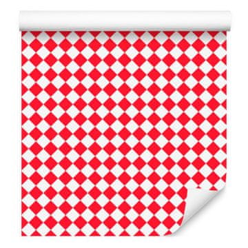 Geometrična tapeta z rombi, koralna in rdeča, 50x1000 cm