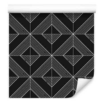 Geometrična rombasta grafitna tapeta za dnevno sobo in spalnico 50x1000 cm