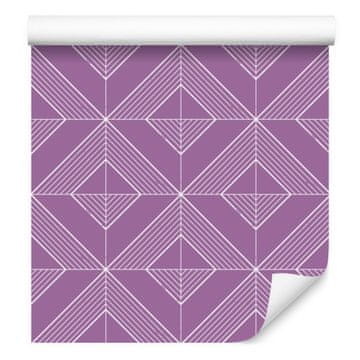 Geometrijska tapeta z rombi vijolična, mehke oblike 50x1000 cm