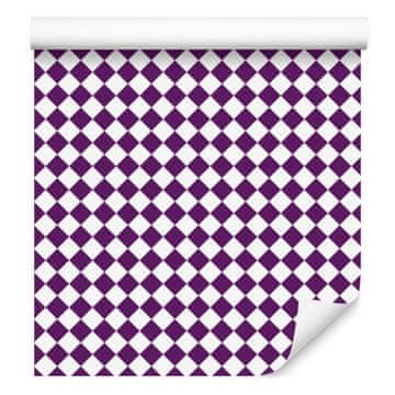 Geometrična tapeta z rombi vijolična, bela in svetlo siva 50x1000 cm