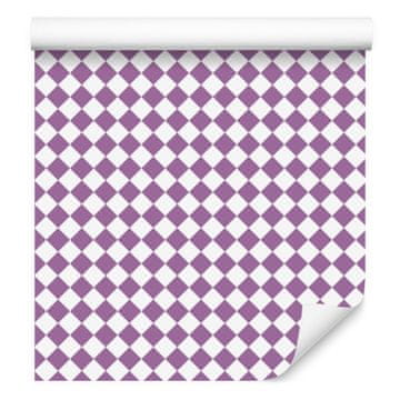 Geometrična tapeta z rombi vijolična in svetlo siva 50x1000 cm