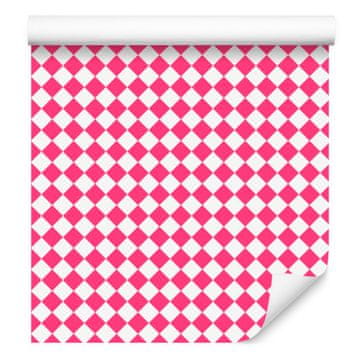 Geometrična tapeta z rombi, pudrasto roza in roza, 50x1000 cm