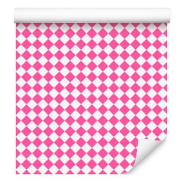 Geometrične diamantne tapete v pudrasto roza barvi za dnevno sobo in spalnico 50x1000 cm