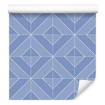 Tapeta Geometrični rombi modri, modra sredina 50x1000 cm