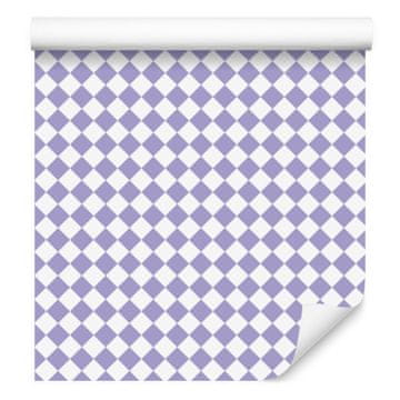 Tapeta Geometrični rombi modro-beli, svetlo sivo ozadje 50x1000 cm