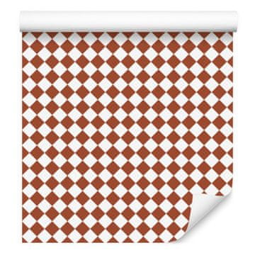Geometrijska tapeta z rombi bež in oranžne barve za dnevno sobo in spalnico 50x1000 cm