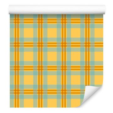 Rumeno-modra karo tapeta, zlata in rumena, za dnevno sobo in spalnico, 50x1000 cm