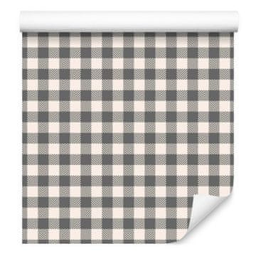 Tapeta iz blaga z vzorcem sive, svetlo sive, bele in grafitne barve 50x1000 cm