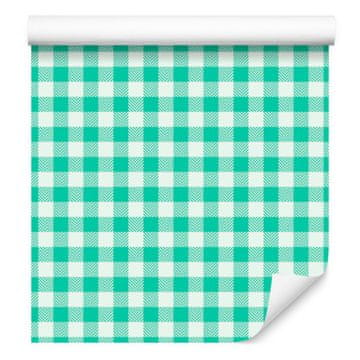 Tapeta iz blaga z vzorcem mete, bele in morske barve za dnevno sobo in spalnico 50x1000 cm