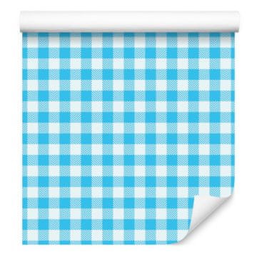 Tapeta iz blaga z vzorcem azurno bele barve, drobni detajli 50x1000 cm