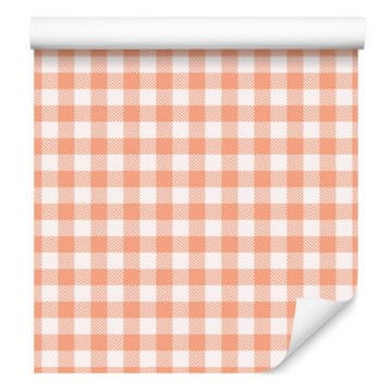Tapeta iz blaga z vzorcem krem, breskev in bela 50x1000 cm