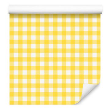 Tapeta iz blaga z vzorcem krem in rumene barve za dnevno sobo in spalnico 50x1000 cm