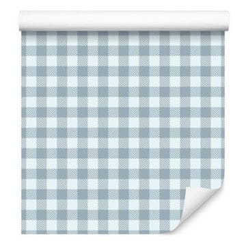Tapeta iz blaga z vzorcem svetlo sive, bele in modre barve 50x1000 cm