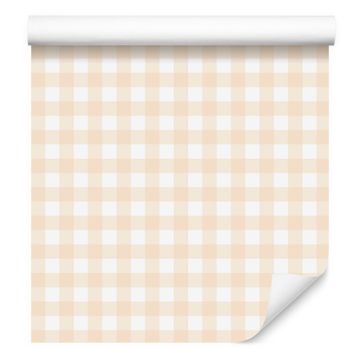 Tapeta iz blaga z vzorcem bele in krem barve za dnevno sobo in spalnico 50x1000 cm