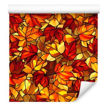 Vitražna tapeta zlata, oranžna, rdeča in rjava 50x1000 cm