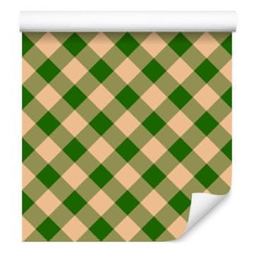 Božična jesenska karo tapeta rumena in zlata 50x1000 cm