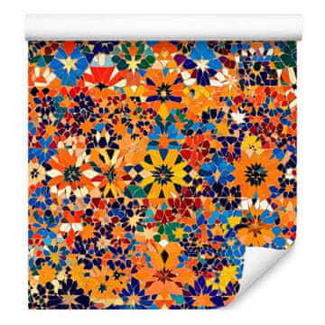 Mehiška mozaična tapeta oranžna, zlata in rdeča 50x1000 cm