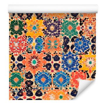 Mehiška mozaična tapeta oranžna in breskev 50x1000 cm