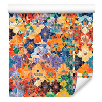 Mehiška mozaična tapeta oranžna in modra 50x1000 cm