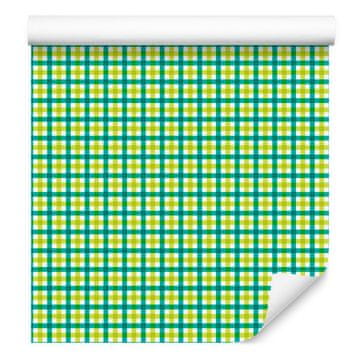 Zelena tapeta Vichy Plaid, zeleno ozadje za dnevno sobo in spalnico 50x1000 cm