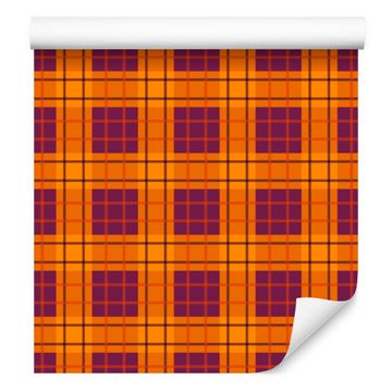 Karo tapeta za noč čarovnic, oranžna in zlata, za dnevno sobo in spalnico 50x1000 cm