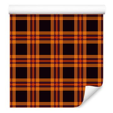 Oranžna in bordo kockasta tapeta za dnevno sobo in spalnico v barvi čarovnic za noč čarovnic 50x1000 cm