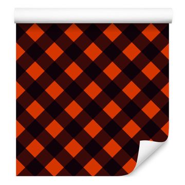 Karo tapeta za noč čarovnic v bordo in rdeči barvi za dnevno sobo in spalnico 50x1000 cm