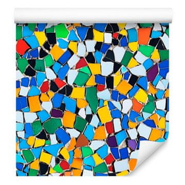 Tapeta Barvit mozaik modra, morska, azurna in rumena 50x1000 cm
