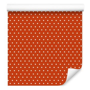 Barvita retro oranžna karo tapeta za dnevno sobo in spalnico 50x1000 cm